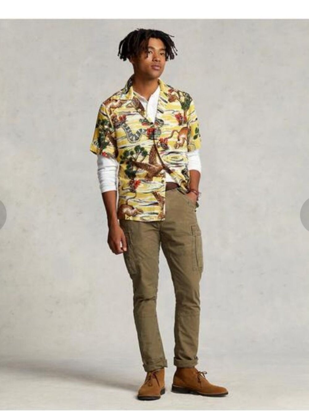 POLO RALPH LAUREN Eagle Print Shirt In Yellow size M BNWT